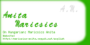 anita maricsics business card